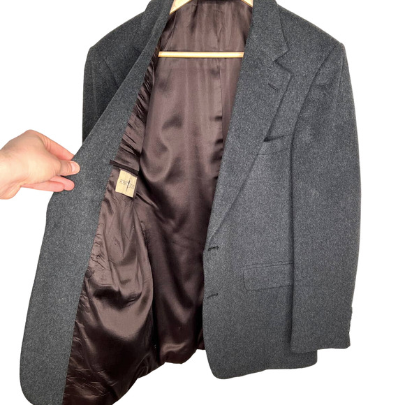 Huckberry Vintage 38R Luxury CAMEL HAIR 2 Button Blazer $450 Wool Jacket Gray - Picture 5 of 10